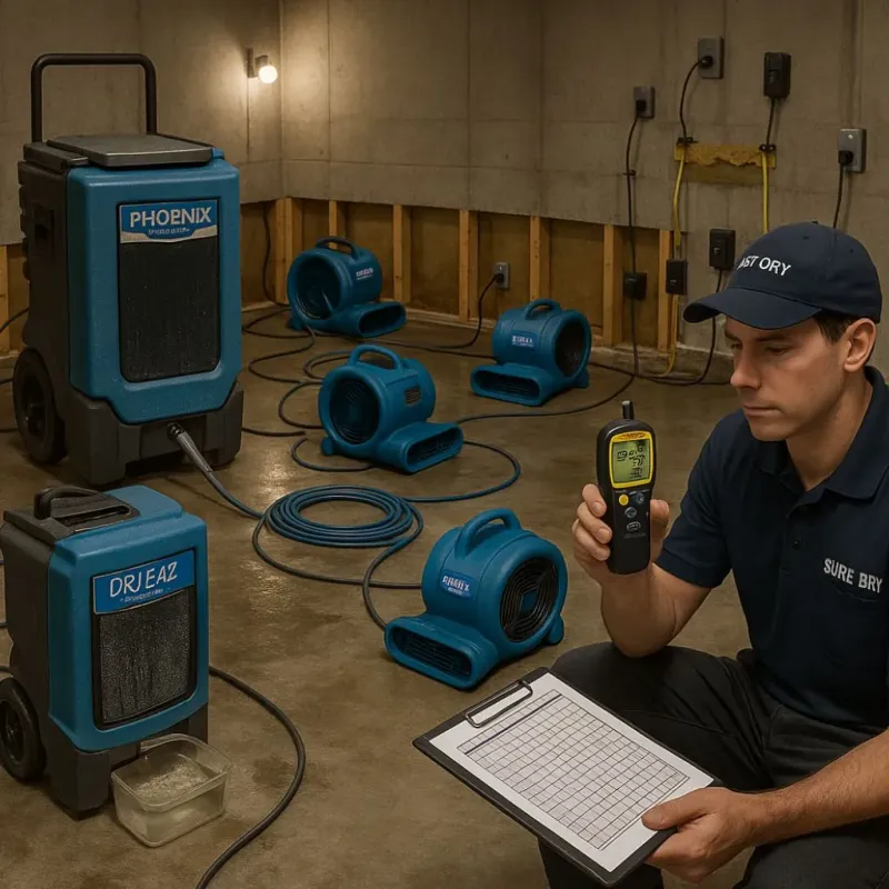 Structural Drying and Dehumidification process in Bay City, MI